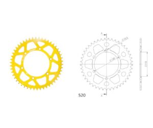 Γρανάζι Τροχού SUPERSPROX/RAL-486-45T  ALUMINIUM-Χρυσό MT-03,Z300'16-19