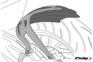Λασπωτήρες-φτερά PUIG 1947J με Στήριξη Αλουμινίου Μαύρο Ματ BMW/R1200GS 18