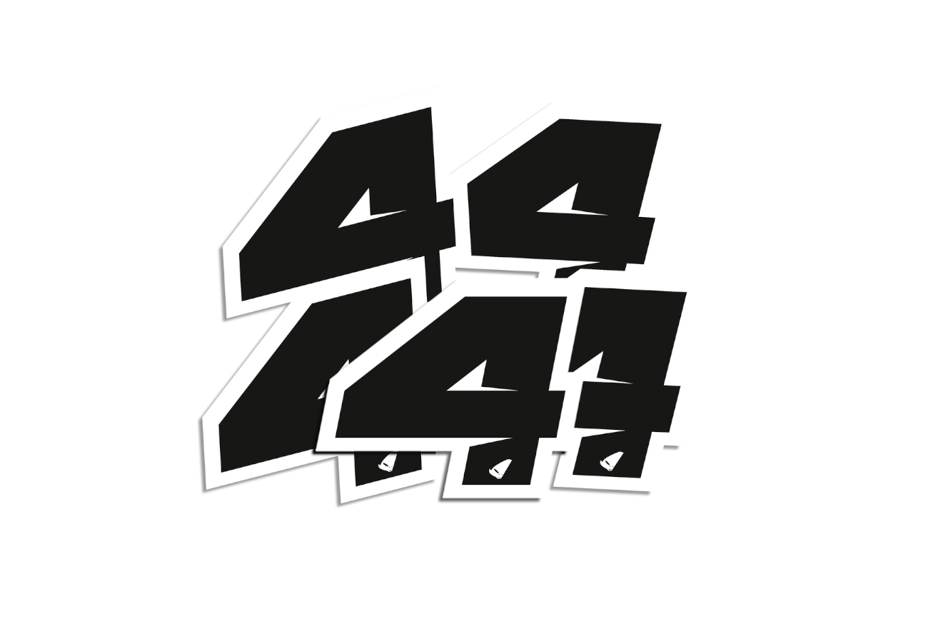 Αυτοκόλλητα UFO AD02481#K4 H.10 RACING Νο. 4 Μαύρα