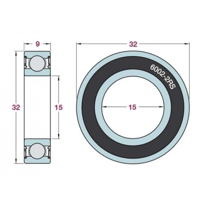 ΡΟΥΛΕΜΑΝ 6002 2RS (15x32x9) KOYO JAP