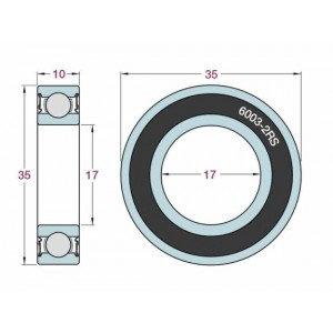 ΡΟΥΛΕΜΑΝ 6003 2RS (17x35x10) KOYO JAP - Image 2