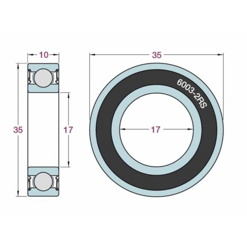 ΡΟΥΛΕΜΑΝ 6003 2RS (17x35x10) KOYO JAP