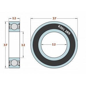 ΡΟΥΛΕΜΑΝ 6301 2RS (12x37x12) KOYO JAP - Image 2