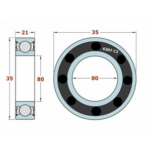 ΡΟΥΛΕΜΑΝ 6307 C3 (35x80x21) KOYO XT600 JAP - Image 2