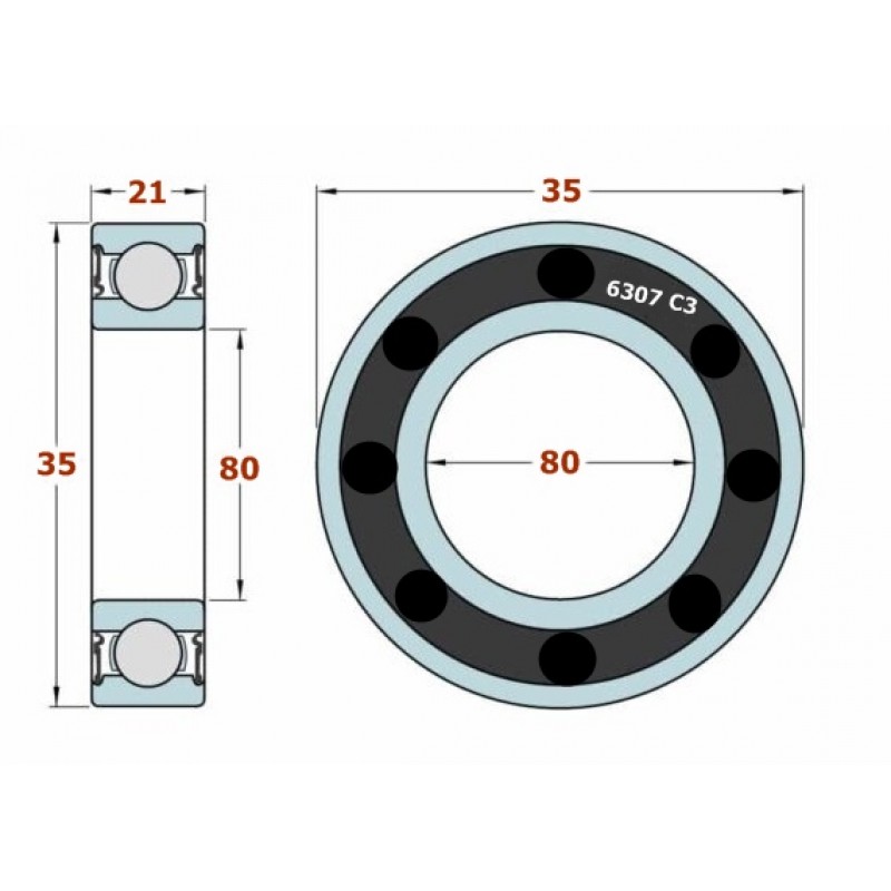 ΡΟΥΛΕΜΑΝ 6307 C3 (35x80x21) KOYO XT600 JAP