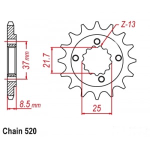 ΓΡΑΝΑΖΙ HONDA XR600R 91-00 Τ14 ΙΤΑΛ.